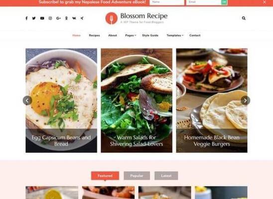 Blossom Recipe Pro food blog theme