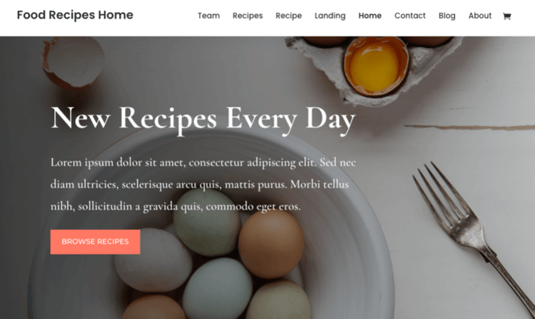 Divi is one of the best WordPress themes for food blogs