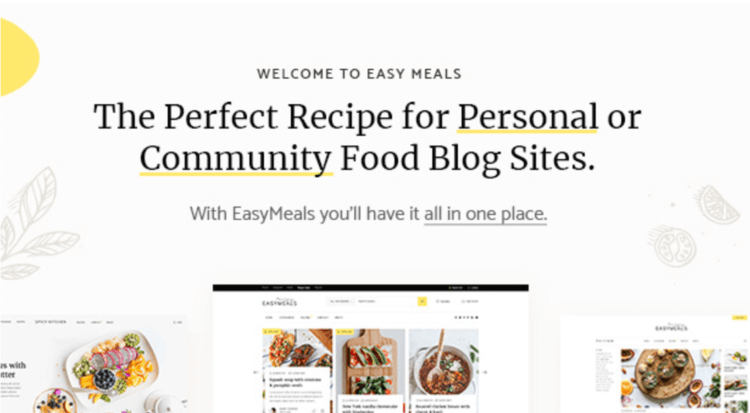 Easy Meals example theme