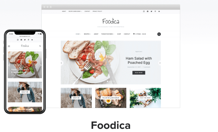 Foodica example food blog theme