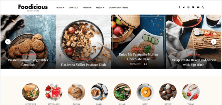 Foodicious WordPress food template theme