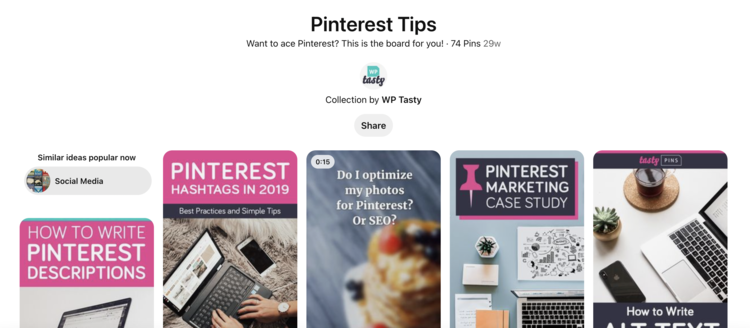 Pinterest Tips board