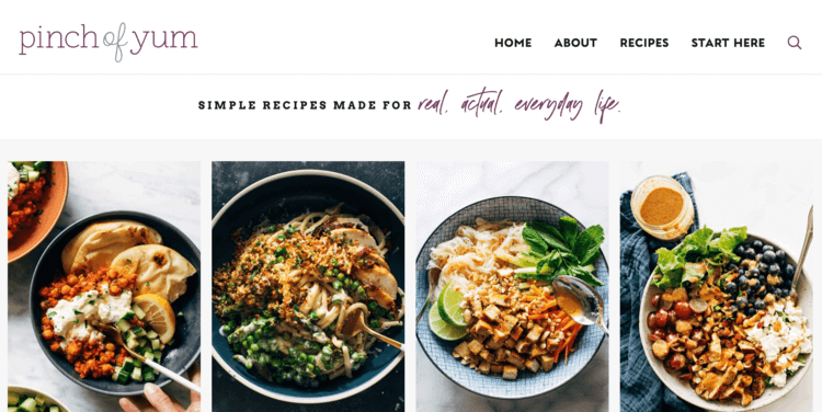 Pinch of Yum is one of the best WordPress food blogs