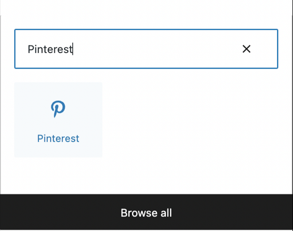 Pinterest Embed Block in WordPress