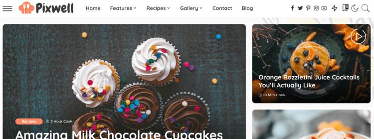 Pixwell responsive food blog theme