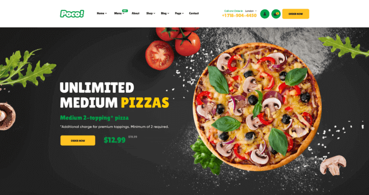 Poco fast food blog theme