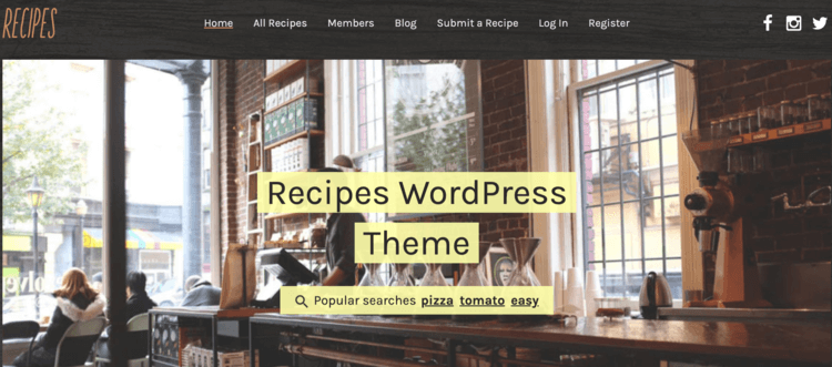 Recipes WordPress theme