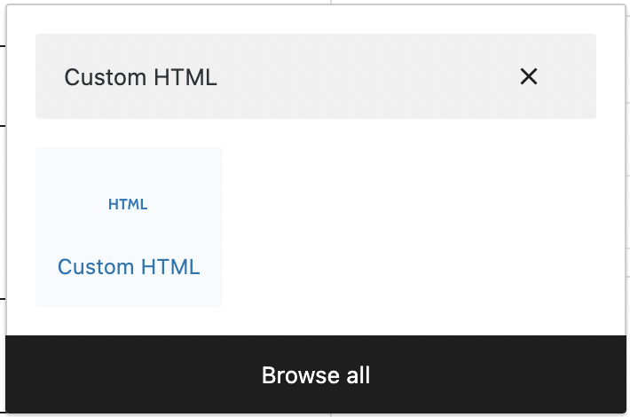 Custom HTML BLock