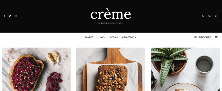 Zeen food blog theme