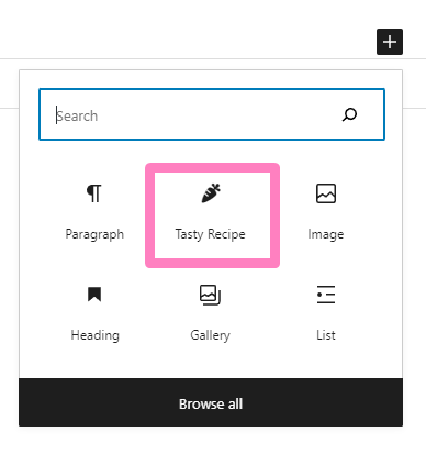 adding recipe schema is as easy as adding a block