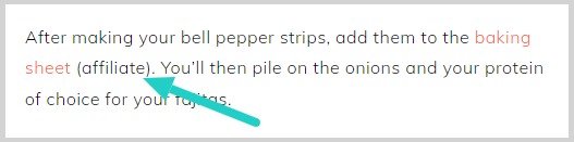 Choosing the 'After each link' option puts your disclosure immediately after the linked text.