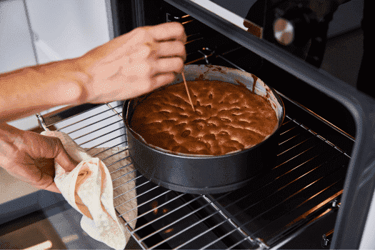 a photo of the chocolate cake before it goes into the oven