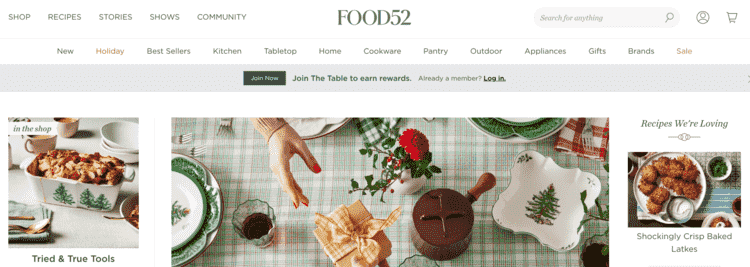 Food52 banner