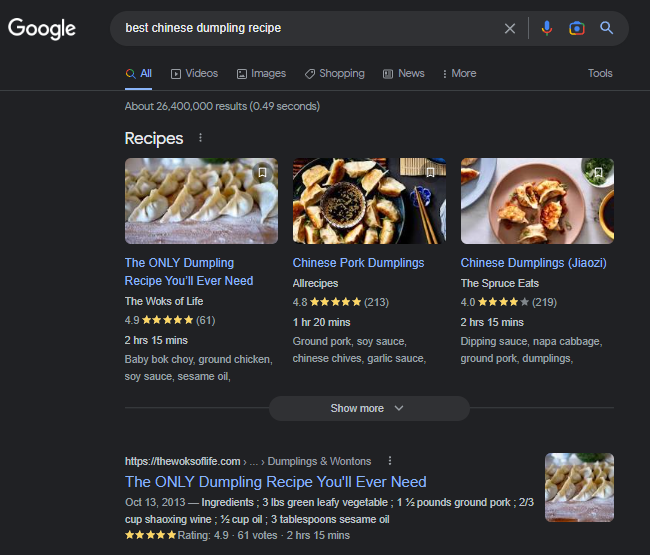 a recipe schema generator can help you earn rich snippets in Google search results