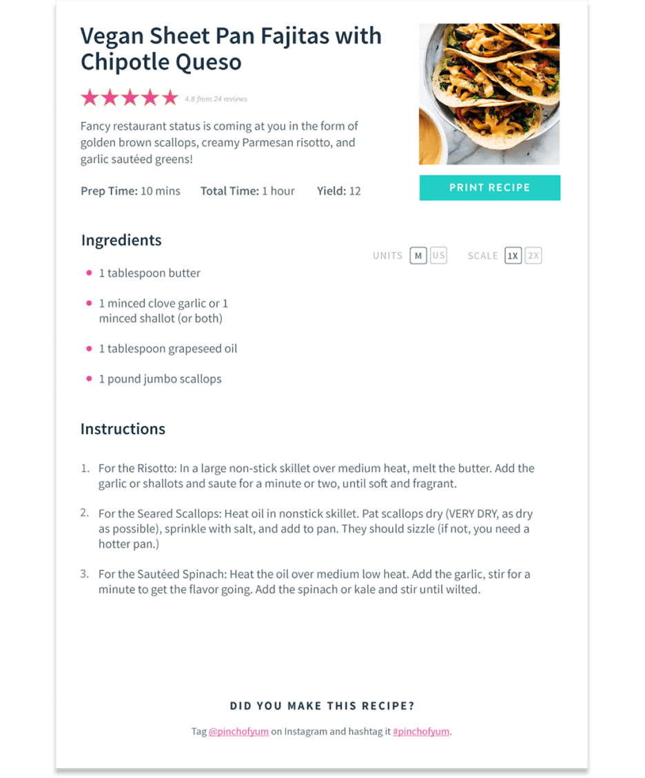 tasty recipes template