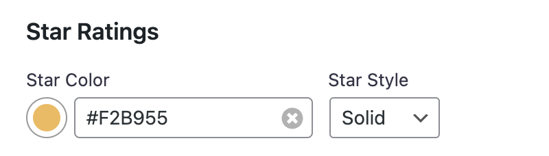 Star ratings color customization
