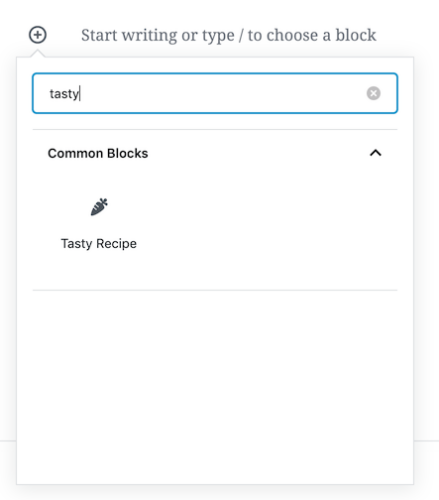 The Tasty Recipes WordPress block