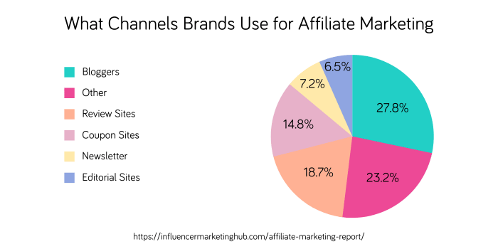 Brands choose to work with bloggers for affiliate marketing more than any others